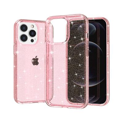 China Luxury Bling Shockproof Glitter Hard Cell Phone Case For iPhone 14 Max Cove 13 12 Pro 3.0mm Thickness Cell Phone For iPhone 11 for sale