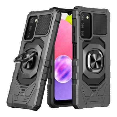 China Shockproof Hybrid Magnetic Car Kickstand For Samsung A01 A02S A03S CORE Case Shockproof PC TPU Ring Phone Case A03 for sale