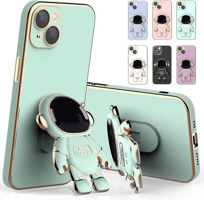 China Space astronaut kickstand shockproof case for iphone 14 pro 13 12 max tpu luxury plated soft case for iphone 11 xs max xr 11pro max for sale