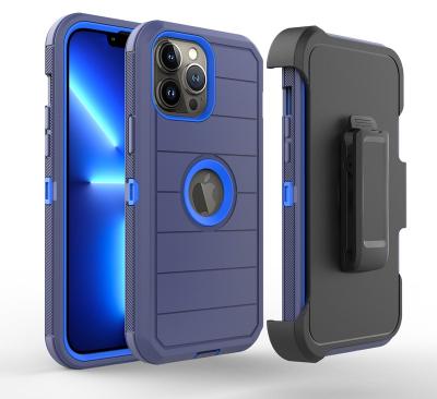 China Factory Wholesale Defender Shockproof Rugged 3 in 1 Defender Case For iPhone 14 13 12 11 Pro Max With Holster Belt Clip for sale