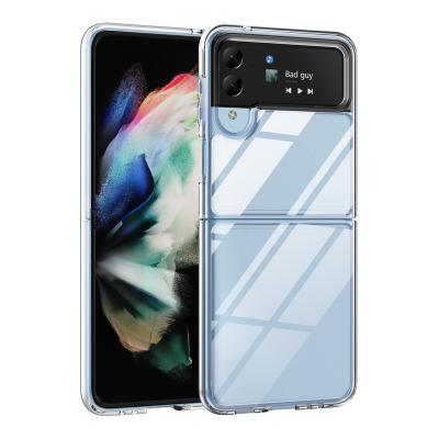 China Shockproof For Samsung z Flip 4 Shockproof Clear Transparent Cellphone Phone Case For Samsung z Flip 3 Hybrid Acrylic Case For z Flip for sale