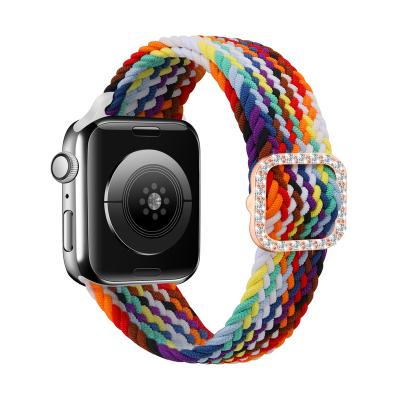 China Luxury Braided Nylon Elastic Strap 38mm Strap Buckle Watch Band Strap 44mm 40mm 45mm 41mm 42mm For Apple iWatch Series 3 4 5 Se 6 7 for sale