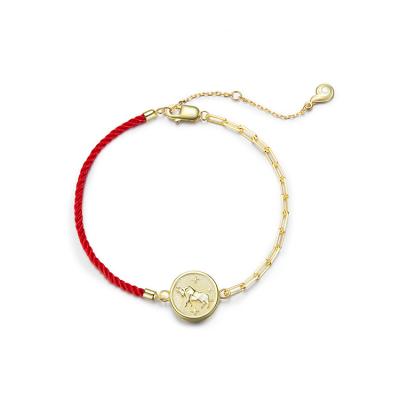 China CLASSIC Gold Plated Cute Good Luck 925 Sterling Silver Luck Jewelry Personalized Cow Bracelet for sale