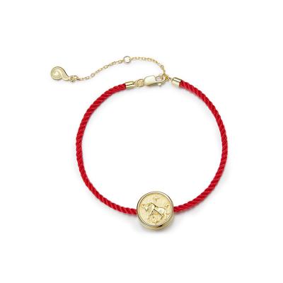 China Punk Gold Plated Jewelry Wholesale Year Of The Ox Lucky Chain Sterling Silver 925 Zodiac Bracelets for sale