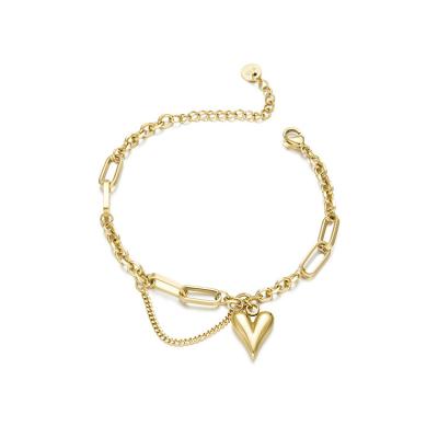 China Vintage African Gold Plated Jewelry Peach Heart Bracelet 925 Sterling Silver Hawaiian Gold Chain for sale