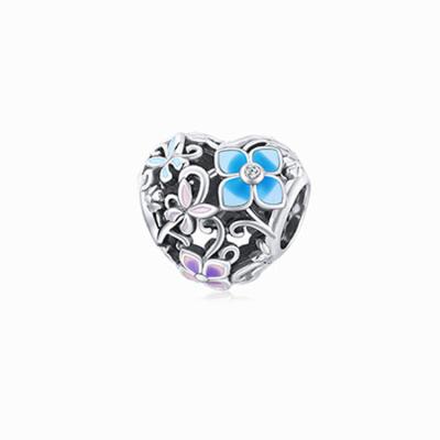 China Vintage Flowers and Butterflies 2021 Latest Women 925 Sterling Silver Fashion Jewelry Beads for sale