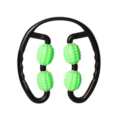 China 2021 Hot Selling Amazon Luxury Four Wheeled Ring Clip Home Exercise Fitness Yoga Muscle Leg Massager Artifact Leg Massager Green And Purple for sale