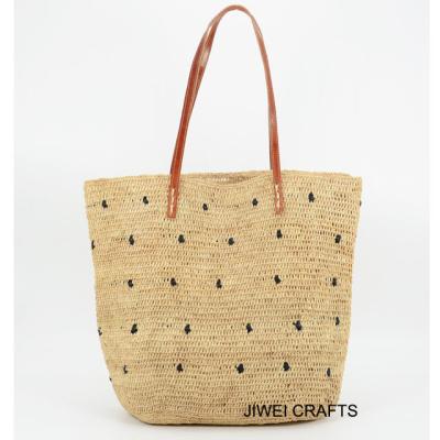 China Fashion High Quality Custom Crochet Lady Raffia Tote Bag for sale