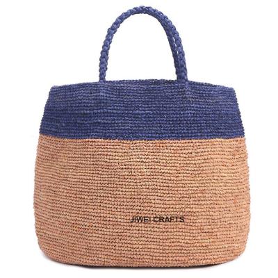 China Fashion Quqliaty's NEW Hand Crochet Raffia Straw Beach Tote Bag for sale