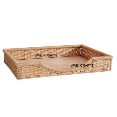 China Customized Sustainable Straw Basket Food Tray House Storage Organizer Basket In Natural Material Shape for sale