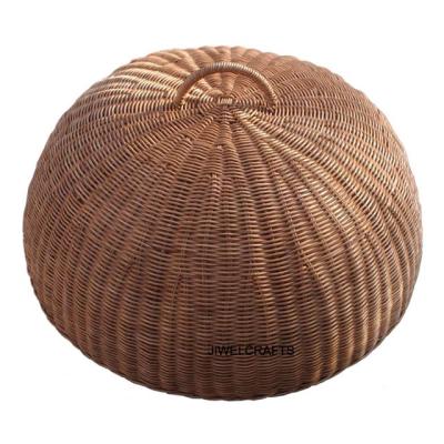 China Traditional Handmade Rattan Woven Food Pad Dome Lids For Table Decoration for sale