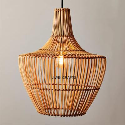 China Modern High Quality Custom Woven Rattan Pendant Light Shade For Ceiling for sale