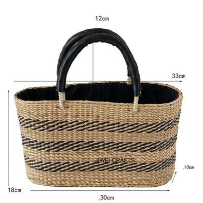 China The NEW High Quality Custom Plant Plankton Straw Basket Women Fashion Grocery Handbag for sale