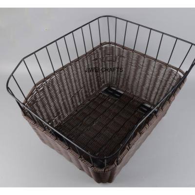 China High Quality Custom Handmade Basket Rattan Rear Bike Basket for sale