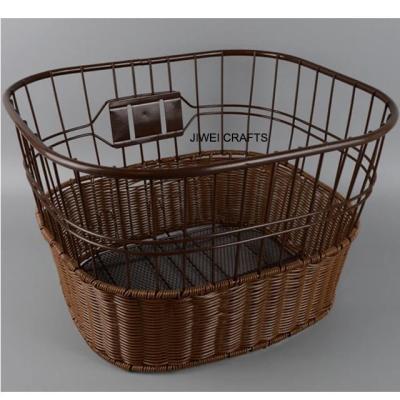 China High Quality Custom Made Handmade Basket Rattan Rear Bicycle Basket for sale