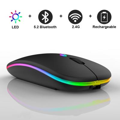 China Amazon Hot Selling Backlit Three Mode RGB Wireless Mouse Backlight Rechargeable Wireless Mouse for sale