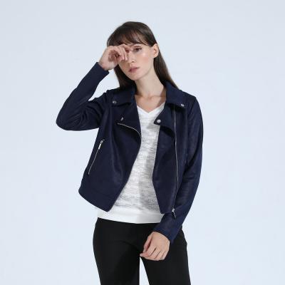 China 2021 spring ladies durable solid zipper jacket stylish women long sleeve slim recyle quality jacket for sale