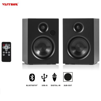 China 3.5 Inch Active High Fidelity Wooden Home Bi-Amplifier Mini Speaker 2.0 Audio Louder BT Speaker for sale