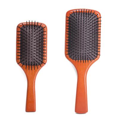 China Wooden Pad Bristle Bath Detangling Pad Hair Straightening Brush Barber Salon Paddle Hair Brush for sale