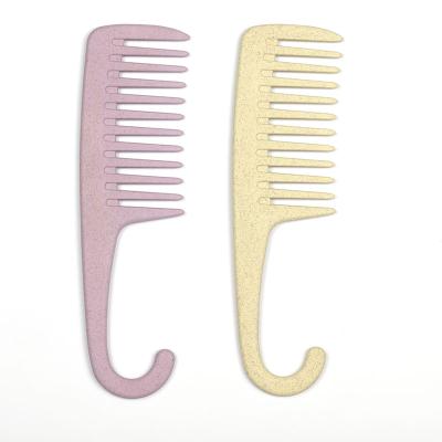 China Eco-Friendly Disposable Biodegradable Wheat Waterproof Straw Hotel Wide Tooth Comb Hair Comb for sale