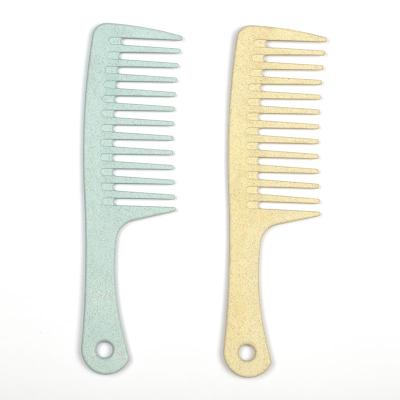 China Eco-Friendly Disposable Biodegradable Wheat Waterproof Straw Hotel Wide Tooth Comb Hair Comb for sale