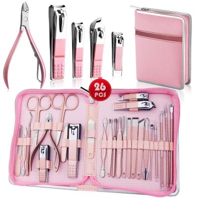 China Widely used cheap manicure set of 26pcs various stainless steel factory sale stainless steel manicure set for sale