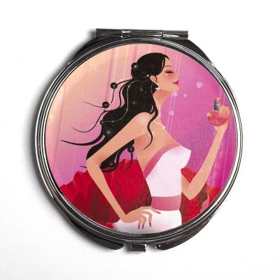 China Portable Pocket Cosmetic Mirror Pocket Mirror Compact Travel Makeup Magnifying Mirror for sale