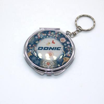 China Support OEM Private Label Logo Pocket Mirror Lighted Custom Pocket Mirrors Keychain Key Chain Mirror for sale