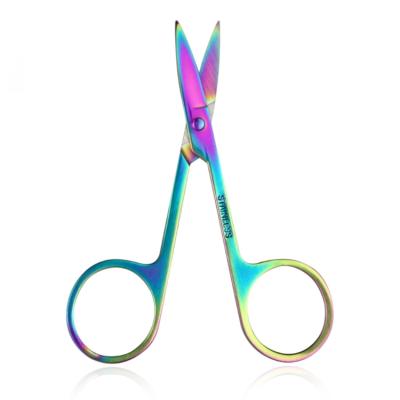 China Hot Selling Curved Pruning Scissors Chameleon Stainless Steel Makeup Eyebrow Scissors for sale