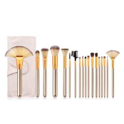 China 18pcs Flat Brush Foundation Brush Eyeshadow Brush Premium Cosmetic Makeup Set Brush for sale