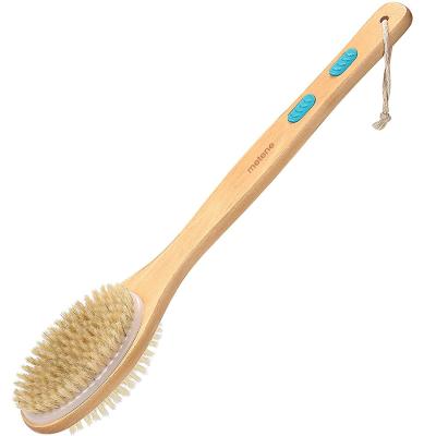 China Long Handle Cleaning Supplies Rechargeable Wooden Bath Body Brush Soft Body Brushbath for sale