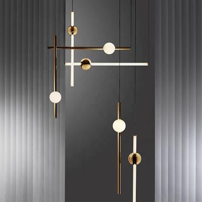 China Modern Interior Decoration Hanging Pendant Lamp Linear Modern Chandelier Led Lighting for sale