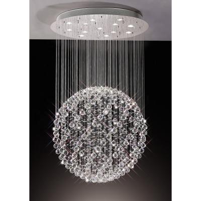 China Modern Modern Crystal Ball Pendant Light in Chrome and Crystal for sale