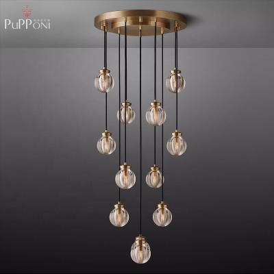 China Modern Round Pendant Light Fixture Bead Lamp Designer Chandelier for sale