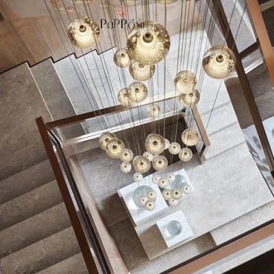 China Modern Light Luxury And Simple Atmosphere Hotel Restaurant Glass Ball Chandelier for sale