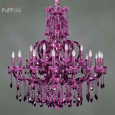 China Modern Purple Large Chandelier Italy Maria Theresa Crystal Pendant Lighting for sale