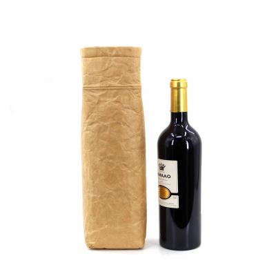 China Waterproof promotional factory customize cooler tyvek insulated portable kraft paper wine bag water bottle bag for sale