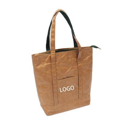 China Custom durable waterproof tyvel cooler tote bag with linging insulated dupont paper lunch packaging for sale