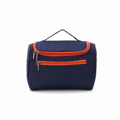 China With Hanger Accept Own Brand Navy Polyester Men Travel Toiletry Bags Private Label Makeup Bag Wash Bag With Hanging Hook for sale