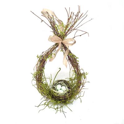 China Green Environmental Protection Home Decoration Egg Garland Hand Wrapped Artificial Plants Sprout Floral Egg For Easter Garland for sale