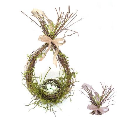 China Real environmental protection touch green hand wrapped spring floral decorations braids artificial decorative wreaths for sale