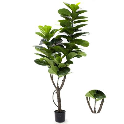 China Wholesale Handmade Green Garden Leaves Garden Ornament Fiddle Leaf Tree Plant Fiddle Leaf Tree Artificial Indoor for sale