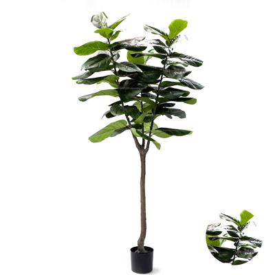 China Chinese Artificial Ficus Lyrata Fiddle Plant Decor Banyan Potted Fiddle Leaf Fig Garden Artificial Tree for sale