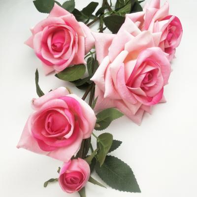 China Polyester+iron SILKYWAY ARTIFICIAL FLOWER WITH ROSE SPRAY 1001-DJM-5T for sale