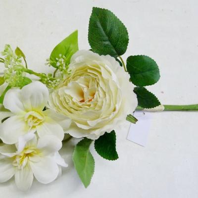 China Wholesale Home Decorative Spring Artificial Flowers Tie Silk Peony Rose Flowers Artificial Flower Bouquet for sale