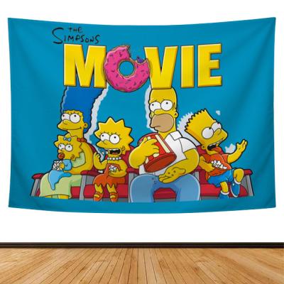 China Wholesale Soft Cute Cartoon The Simpsons Tapestry Wall Hanging Home Decor Tapestry Custom Printed for sale