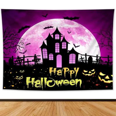 China Wholesale Cool Fabric Smooth Cotton Custom Printed Wall Hanging Tapestries Festival Halloween Tapestry For Bedroom for sale