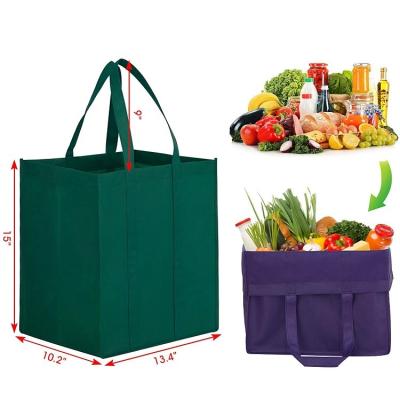 China Foldable Reusable Durable Grocery Bags Eco-Friendly Reusable Large Shopping Bag Tote Bags With Long Handle for sale