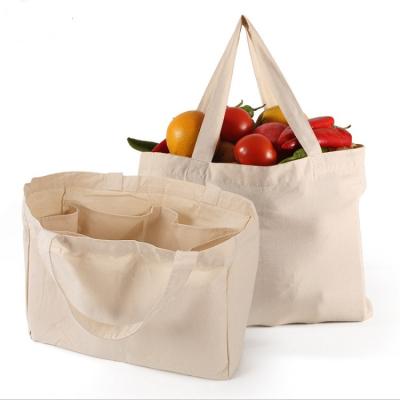 China Reusable Durable Washable Cotton Canvas Fabric Grocery Bags Eco-Friendly Grocery Tote Bags for sale