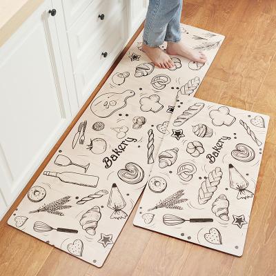 China Wholesale Custom Durable Non-Slip Washable PVC Carpet Kitchen Floor Mat Set Door Mat Funny Fruit Wine Multicolor for sale